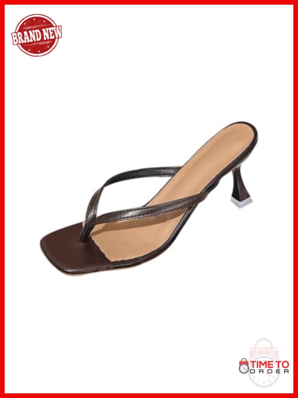 MakeMeChic Kitten Heels Thong Flip Flop Sandals Slip On Shoes